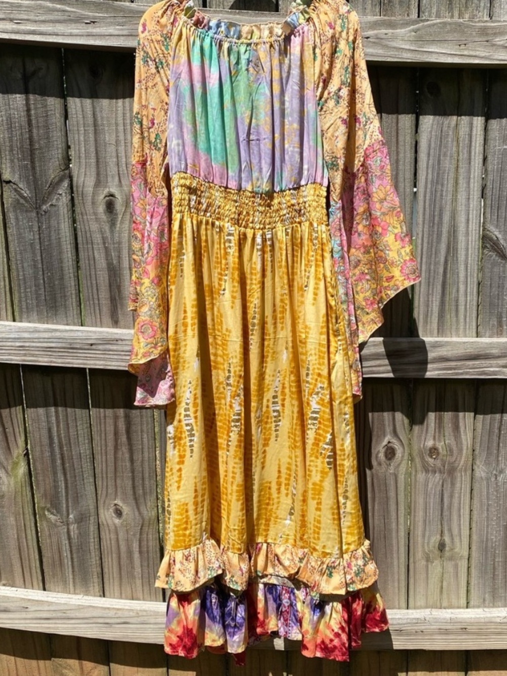 Earthbound Floral Multicolor Maxi Dress large - Picture 6 of 8